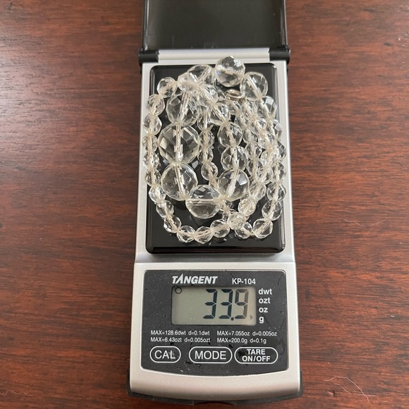 1940s faceted genuine rock crystal graduated bead necklace - Picture 6 of 6